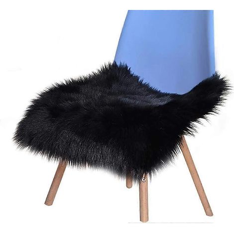 Coussins de siège en laine artificielle, moelleux et doux, à poils longs, décoratifs, pour chaises et canapés (1/5)