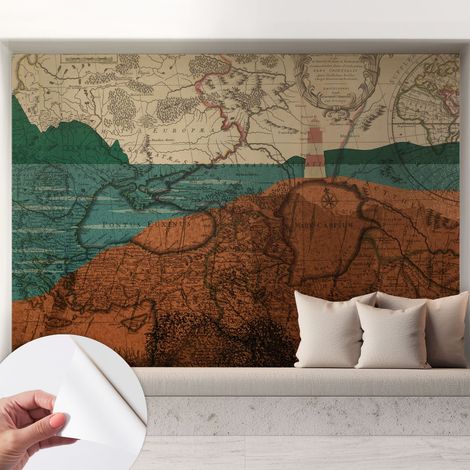 Fotomurale adesivo stickers - per camera da letto - per corridoio - decorazione casa moderna Mappa storica 208x146 cm (1/5)