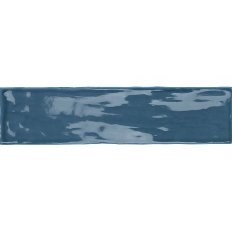 Carrelage effet Zellige Bleu 30x7,5x0,82 cm Brillant Novaril - Mur intérieur (vendu par carton de 0,5 m²) - RO'MA CARRELAGE