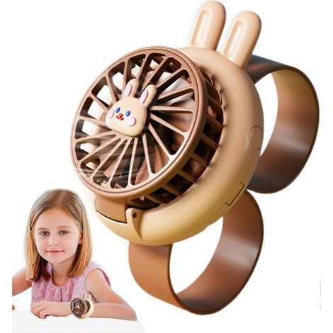 Ventilateur rechargeable USB, petit ventilateur de poignet réglable, design ludique pour enfants, ventilateur portable idéal pour jouer, se promener, à la maison, en camping, en intérieur comme en ext (1/5)