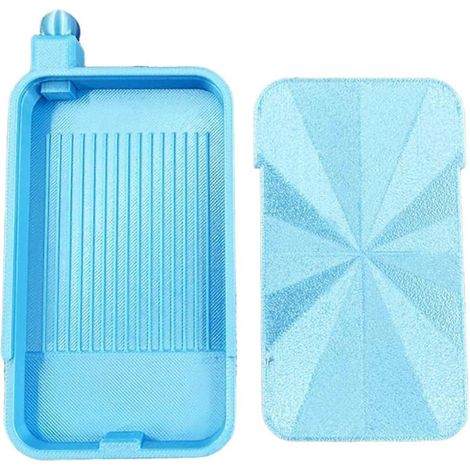 Plateau pour peinture diamant avec couvercle, double compartiment de rangement/tri, bec verseur latéral, couvercle à pression inclus, bleu (1/5)