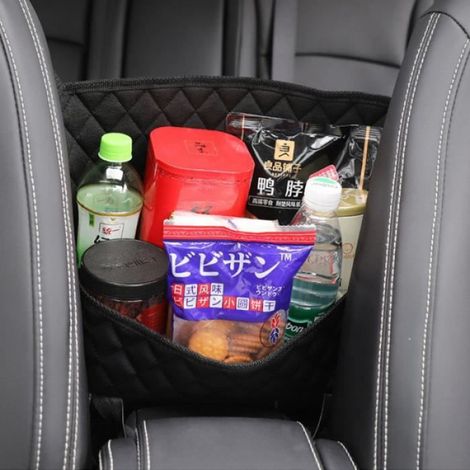 Sac de rangement multifonction pour voiture en cuir synthétique, Organiseur entre les sièges avant pour animaux (1/4)