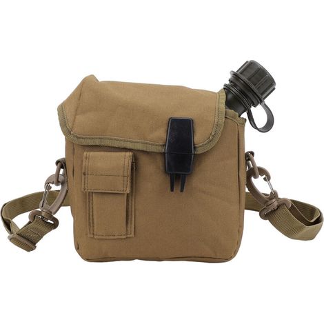 [NEVER USED] 1.5L Outdoor Water Bottle, Large Capacity, Portable Flat Camping Water Bottle with Fanny Pack for Outdoor Sports, Hiking, Khaki