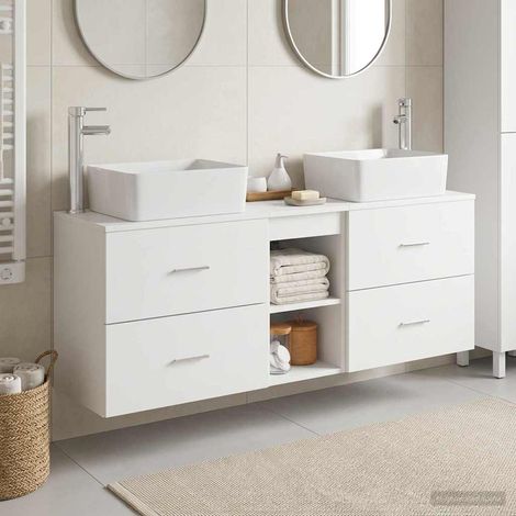 vidaXL Bathroom Cabinet Set 3 pcs White 136 x 35 x 80 cm (1/5)
