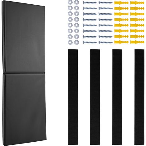 Mophorn Gym-Wandpolsterung – 60 x 20 x 2 Zoll, reißfeste Matte mit 2 Zoll dickem, hochdichtem Schaumstoff. Strapazierfähig, wasserdicht, abnehmbar für Basketballplätze, Fitnessstudios, Garagen.