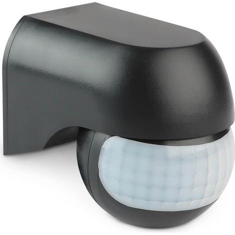 Infrarot Aufputz Bewegungsmelder 180° Dreh-/Neigbar IP44 Reichweite bis 12m - Farbe: schwarz (1/5)
