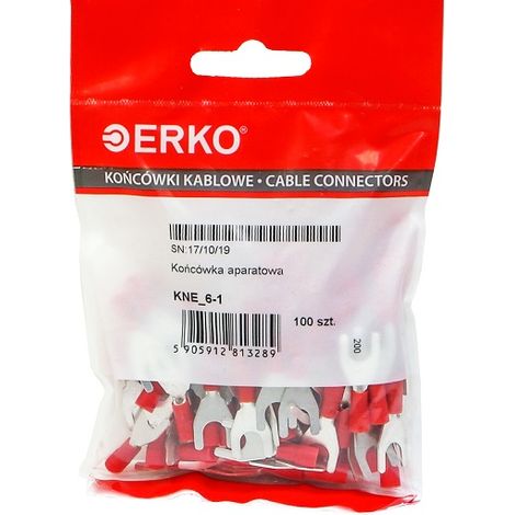 Isolierte Gabelenden KNE 1mm M6 100 Stück erko