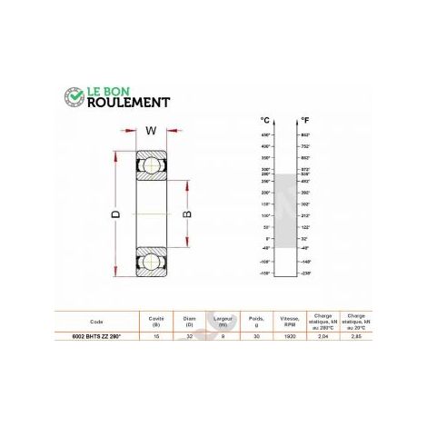 Roulement à billes 6002-BHTS-ZZ-280
