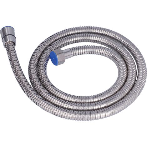 Flexible de douche en acier inoxydable de 148 cm avec raccord pour pommeau de douche, pour salle de bain et maison (1/5)