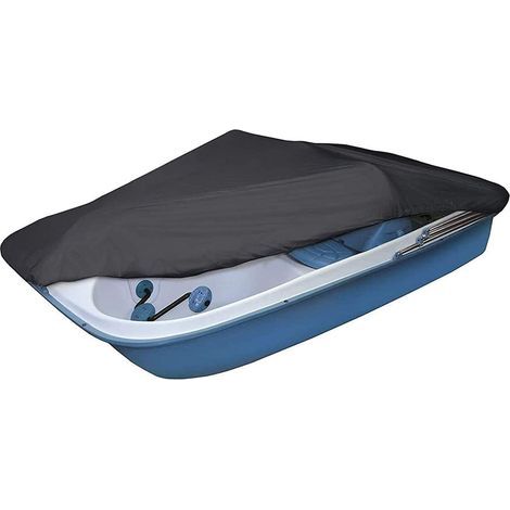 Housse de bateau noire, 286 x 200 cm, tissu Oxford 210D, protection UV, imperméable, protection solaire, protection contre la poussière et la pluie, housse de bateau de remplacement (1/5)