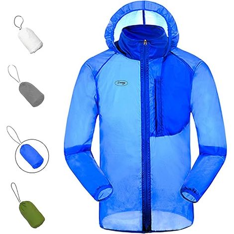 Veste de protection solaire ultra-légère, fine, respirante et compressible, veste de cyclisme d'extérieur à capuche, vêtement de protection solaire pour hommes et femmes (1/5)