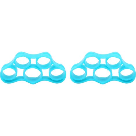 2Pcs Étire-doigts Silicone Souple Haute Flexibilité Portable Peau Amicale Bleu Lac 8.8LB pour Famille Personnes Âgées Enfants (1/5)