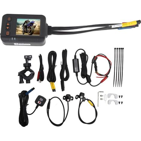 Telecamera da moto impermeabile HD 2 pollici, registrazione, luce video, monitor, parcheggio, parcheggio gratuito, dashcam per UTV ATV, golf cart (1/5)