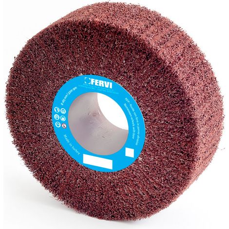 Ruota con foro in panno abrasivo 165 x 50 x 65 mm medium Fervi rfp165/50m