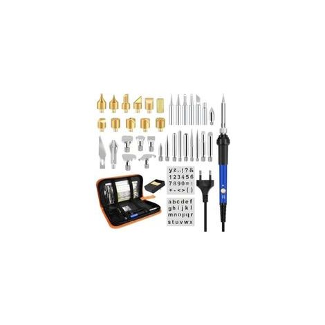60-W-Lötkolben-Set, Brennkolben-Set, elektrischer Lötkolben mit einstellbarer Temperatur von 200 °C bis 450 °C, 37-in-1-Brennkolben für tägliche Reparaturen, Löten und Hartlöten (1/4)