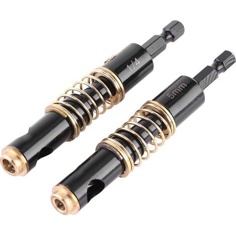 Set di punte per trapano per cerniere, punte nere per trapano per cerniere, punte per trapano per legno con gambo esagonale (5 mm + 6,35 mm) (1/5)