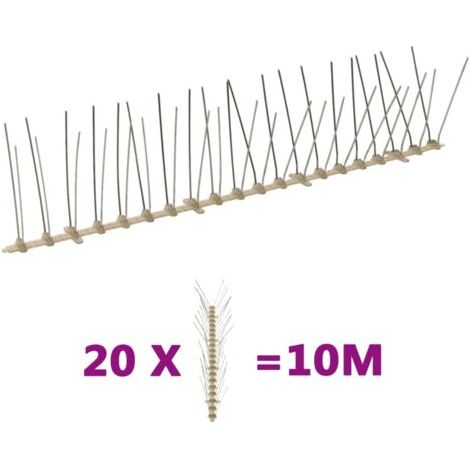 Set de 20 piezas Espigas Antipájaros 10 m Plástico 4 filas (1/5)
