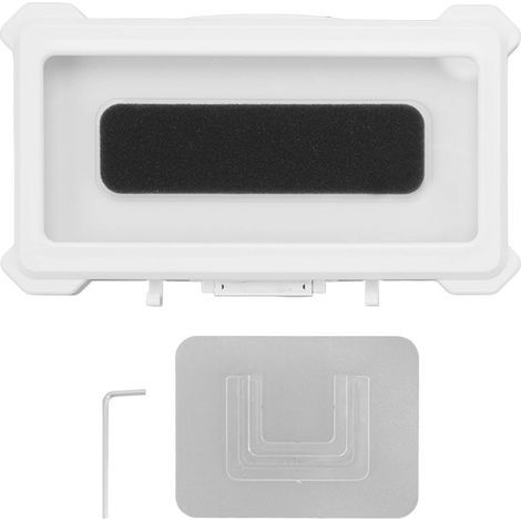 Support mural étanche pour téléphone sous la douche 9801W blanc, coque à écran tactile rotative, étagère de salle de bain et cuisine (1/5)