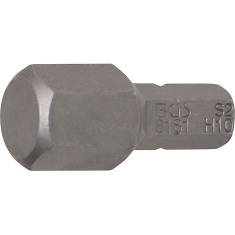 Inserto  lunghezza 25 mm  attacco esagono esterno 6,3 mm (1/4")  esagono interno 10 mm