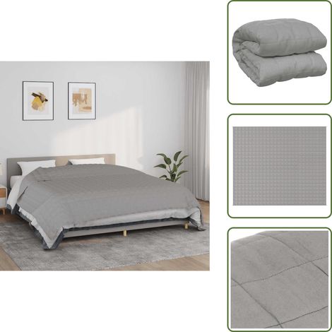 Couverture lestée Gris 220x260 cm 15 kg Tissu - Couverture Lestée - Couverture Poids - Literie Relaxante - Sommeil Profond - Douceur Réconfortante (1/5)