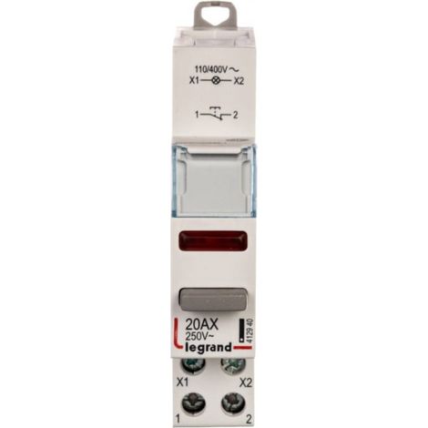 Pulsante modulare 20A 1R con lampada LED 110/400V rosso LP472 412940
