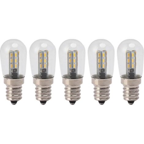 Lot de 5 ampoules LED E12 pour réfrigérateur, 24 diodes, haute luminosité et lumière chaude, pour lampe de réfrigérateur 120 V.-AquaForge (1/5)