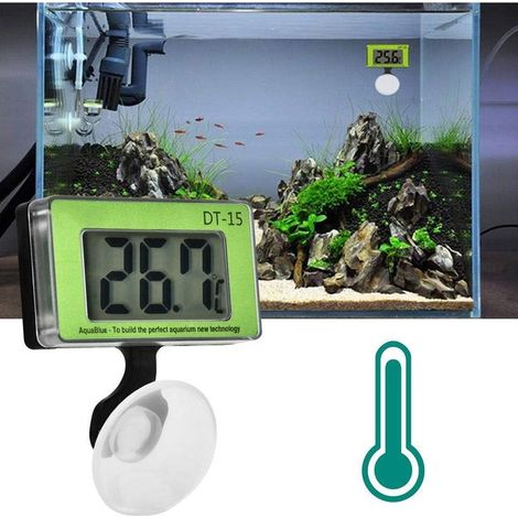 Thermomètre d\\'aquarium Outil de mesure de la température de l\\'aquarium LCD Thermomètre à eau numérique Thermomètre à affichage numérique pour aquarium avec ventouse pour aquarium Terrarium Aquariu (1/5)