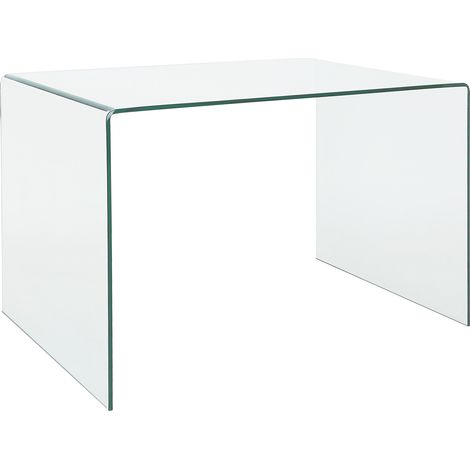 Scrivania Scrittoio da Ufficio in Vetro Curvato - Luxury Z-09 - (120 x 74 x 70 cm) Design Curvo e Moderno (1/5)