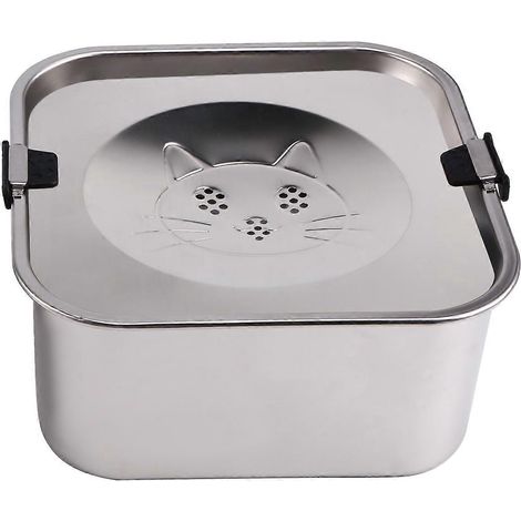 Gamelle d'eau anti-débordement pour chien en acier inoxydable à débordement lent (1/5)