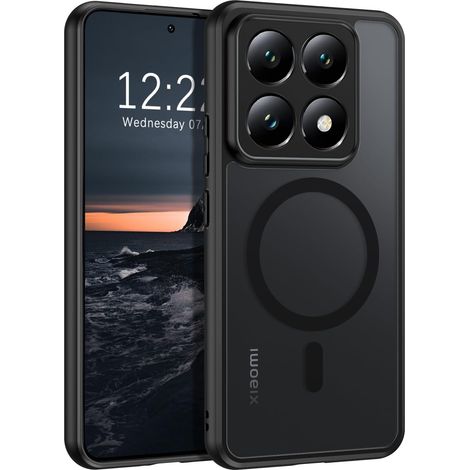 Coque pour Xiaomi 14T 5G, Compatible avec MagSafe, Magnétique Etui Xiaomi 14T Translucide Mat Arrière Housse Fine Protection Caméra Antichoc Anti-Rayures Case pour Xiaomi 14T 5G 6.67", Noir (1/5)
