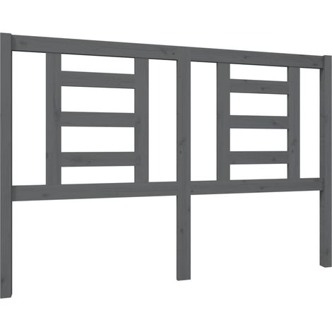 Tête de lit Résistante et économique, Panneau de lit, Gris 146x4x100 cm Bois massif de pin OIB7616E (1/5)