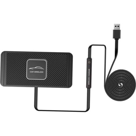 Tapis de charge sans fil de voiture tableau de bord rapide 10 W Max antidérapant Qi dispositifs activés Station de charge support (1/3)
