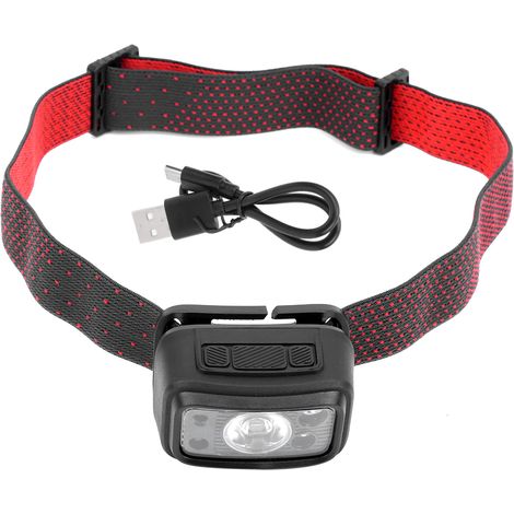 Lampe frontale LED T601 rechargeable USB pour cyclisme, camping, pêche avec détection intelligente (1/5)