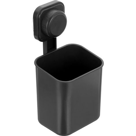 (noir) Porte brosse à dents à ventouse, 10 x 20 cm, organisateur mural pour brosse à dents, dentifrice et rasoirs, pour salle de bain ou cuisine (1/5)