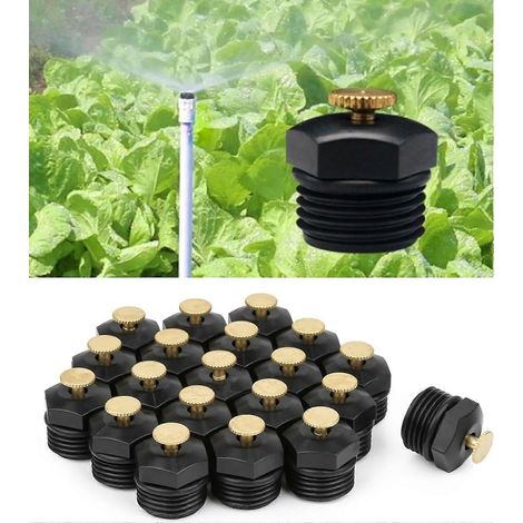 20 Piece Garden Irrigation 1/2 Inch Fogging Nozzle Adjustable Garden Lawn Watering 360 Fogging Spray Nozzle Head for Garden Lawn Irrigation System Noz (1/5)