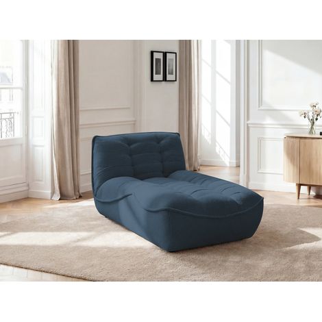 BOBOCHIC - Méridienne pour canapé modulable SERENA tissu chiné   Bleu