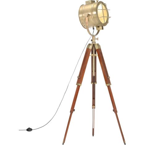 Lampadaire à trépied bois de manguier massif 165 cm (1/5)