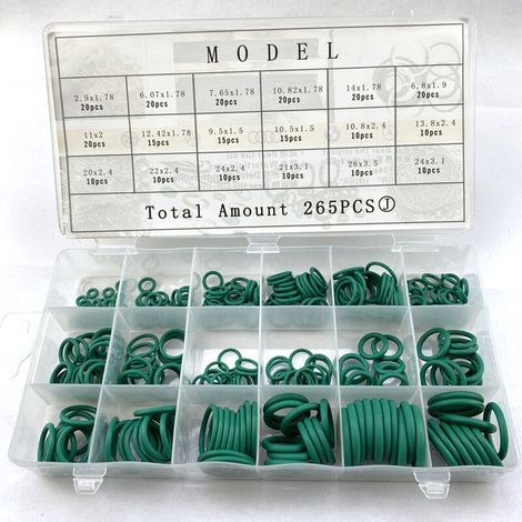 270 pièces climatisation HNBR joints toriques voiture outils de réparation automatique en caoutchouc voiture climatiseur réfrigérant anneau ensembles accessoires de voiture