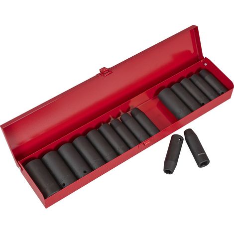 Sealey Premier Metric/Imperial Deep Impact Socket Set 1/2""Sq Drive 16pc AK685