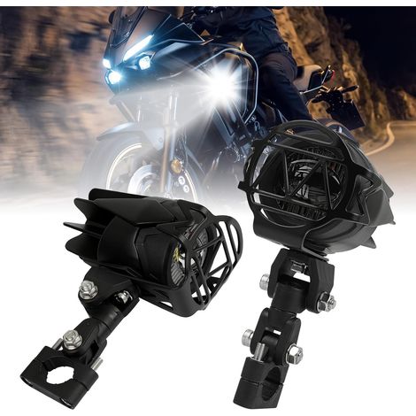 LED Phares Avant Moto Homologués 40W 4000LM Feu Additionnel Antibrouillard Longue Portée Moto IP67 Étanches, Compatible avec Scooter, Quad, Motoneige, Moto Tout-Terrain, Vélo Électrique (1/5)