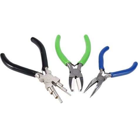 Ensemble de 3 pinces comprenant une pince multifonction 6 en 1, une pince à becs en nylon, une pince à becs coudés et des outils servo.-AquaForge