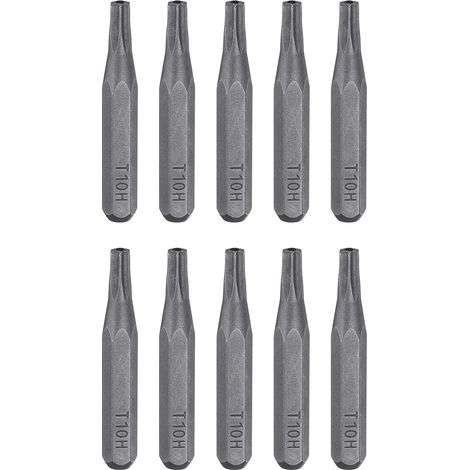 10pcs T10H Embout de Tournevis Torx 5/32" Tige Hexagonale 28mm Longueur Acier S2 Magnétique Tête Étoilée à 6 Pans pour Tournevis Manuels Électriques Réparation de Précision (1/5)
