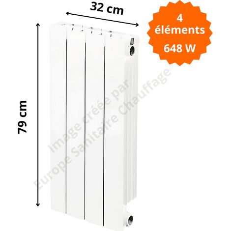 Radiateur aluminium vertical H.79 x 32 cm VIP 700 Deville 648 W