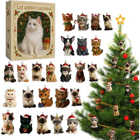 Compte à rebours jusqu'à Noël sur le thème des chats Calendrier De L'Avent (1/5)