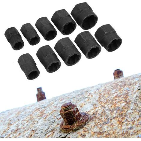 Decdeal Werkzeugset zum Entfernen beschädigter Muttern, geeignet für abgebrochene Muttern von 9-19 mm, im Aluminiumkoffer, 10-teilig (1/5)
