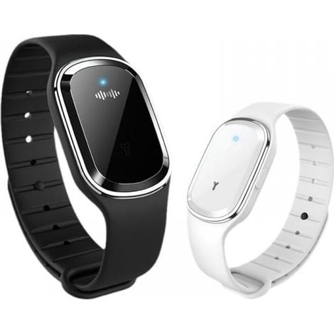 ultrasonic mosquito repellent watches, mosquito repellent bracelets for children and adults, USB rechargeable (white + black) (1/5)