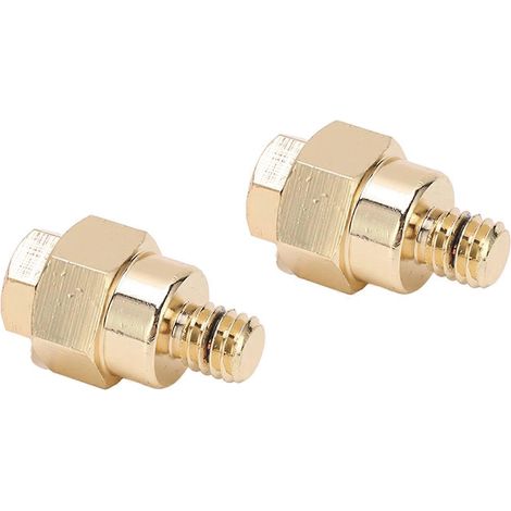 2 Stück kurze seitliche Pol-Batterieadapterklemmen 3/8 Zoll NPT-Gewinde Messing für Plus und Minus