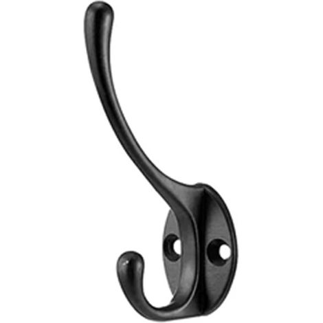 12 Stück Wandhaken, Kleiderhaken mit Schrauben, Vintage-Doppel-Kleiderhaken aus Metall, leicht und praktisch, für Schlafzimmer, (schwarz)
