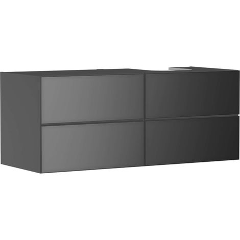 Meuble sous-vasque Xevolos E 1370x555x550mm, couleur gris foncé avec porte en gris foncé (1/4)