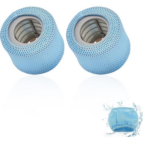 2 PCS Protections Filtre Spa Maille Fines Bleues Accessoire Piscine Cartouche Filtrante, Compatible avec Filtres Plissés pour Spa Gonflable Et Piscine,67cm (1/5)